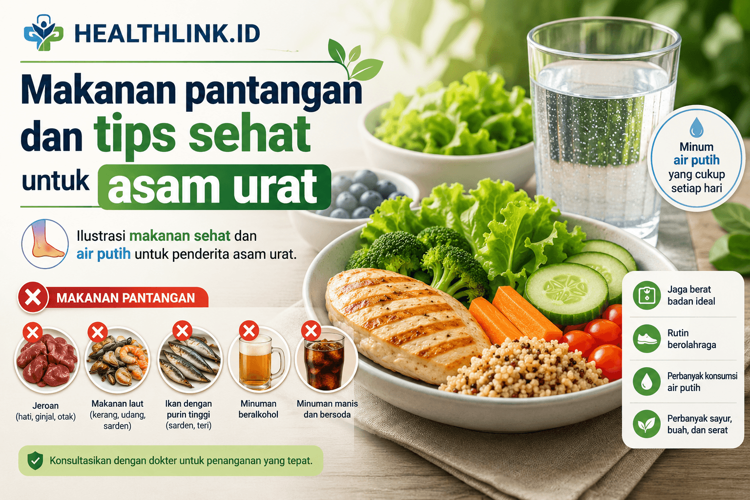 Makanan pantangan dan tips sehat untuk asam urat